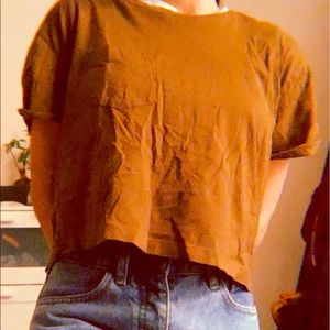 H&M Mustard Crop Top Tee